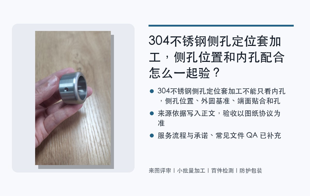 304不锈钢侧孔定位套加工，侧孔位置和内孔配合怎么一起验？